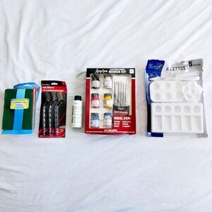 Angelus Acrylic Leather Paint Basics Kit Plus Starter Kit Accessories NEW READ